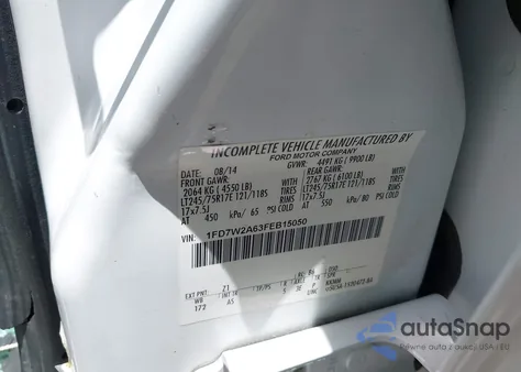 2015 Ford F-250 Xl z USA, uszkodzony, nr VIN 1FD7W2A63FEB15050